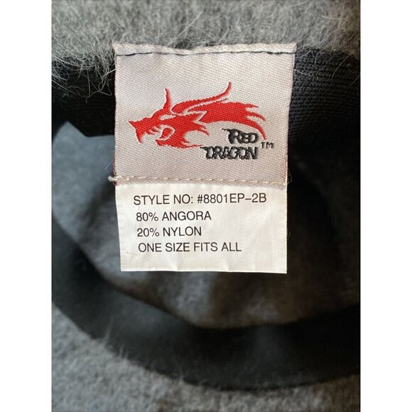 Red Dragon Gray Angora Bucket Hat Cap - Picture 3 of 4